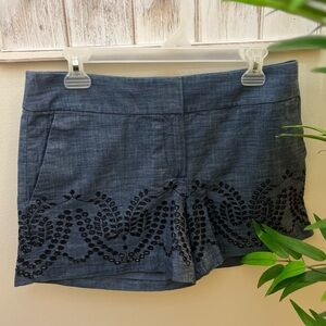 Loft,Ann Taylor Women's Blue Shorts with Cut-Out Design, Size 4
